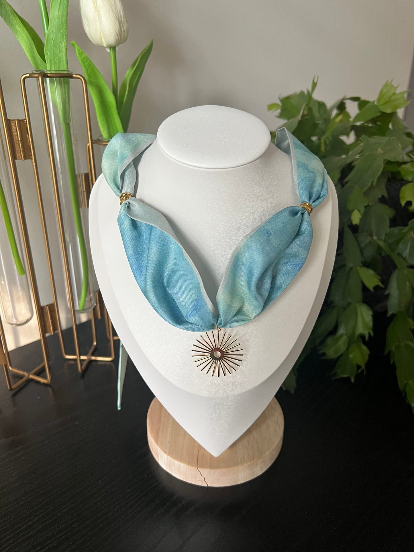 Art Print Scarf Necklace