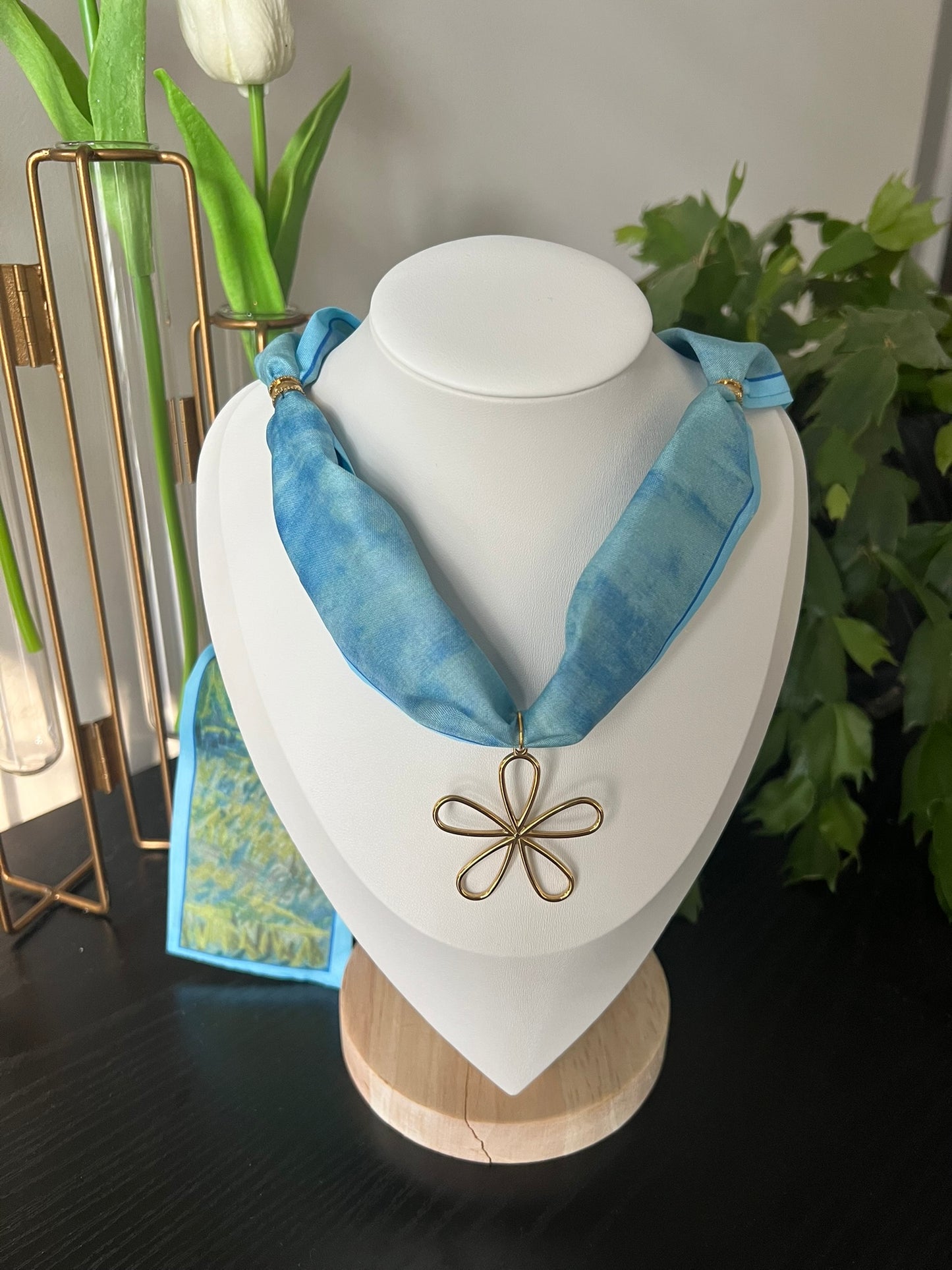 Art Print Scarf Necklace