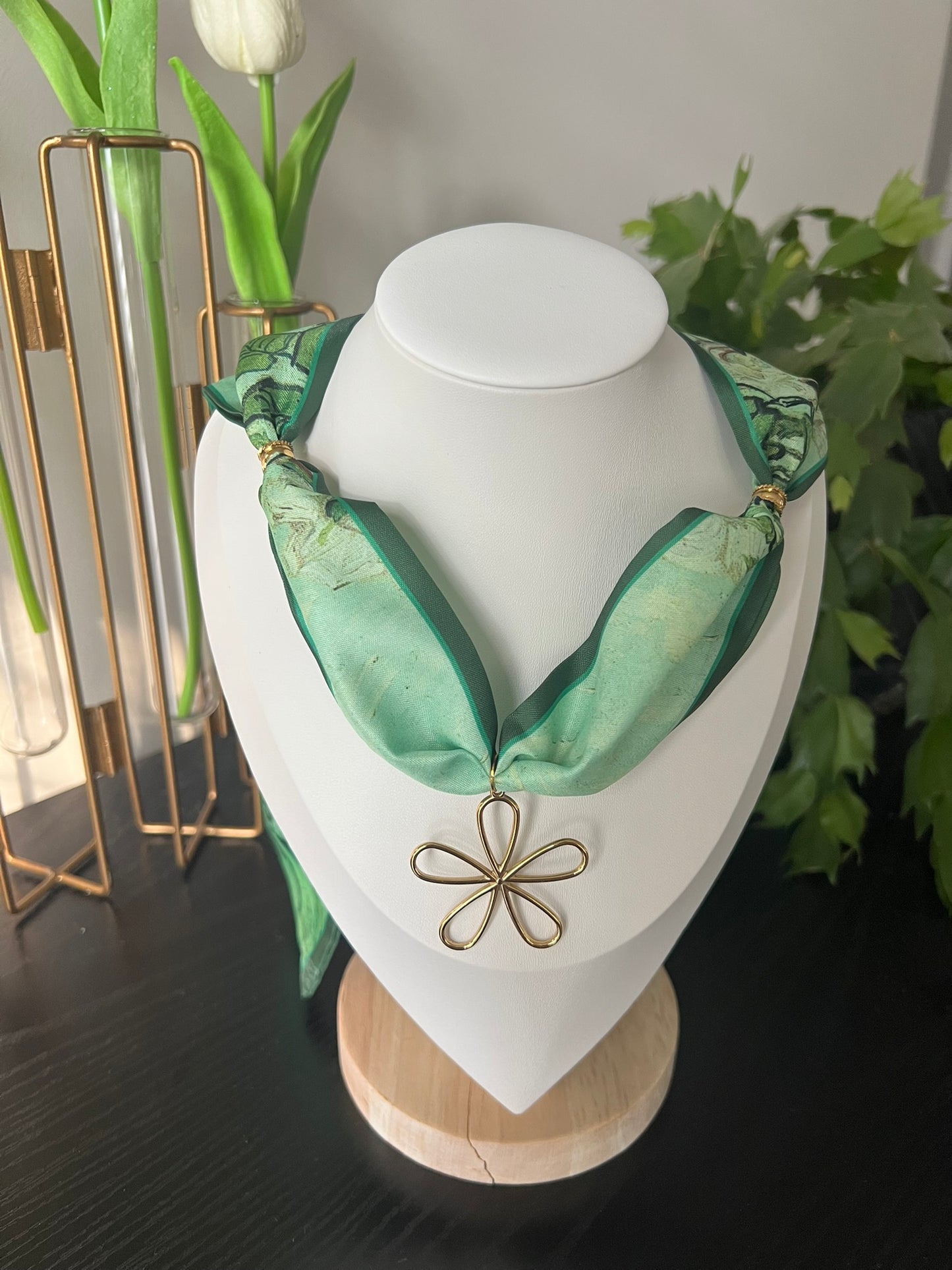 Art Print Scarf Necklace