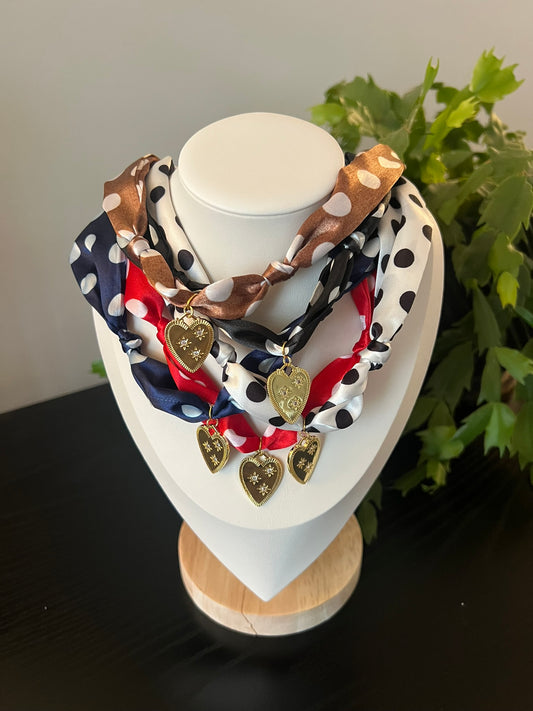 Polka Dot Scarf Necklace