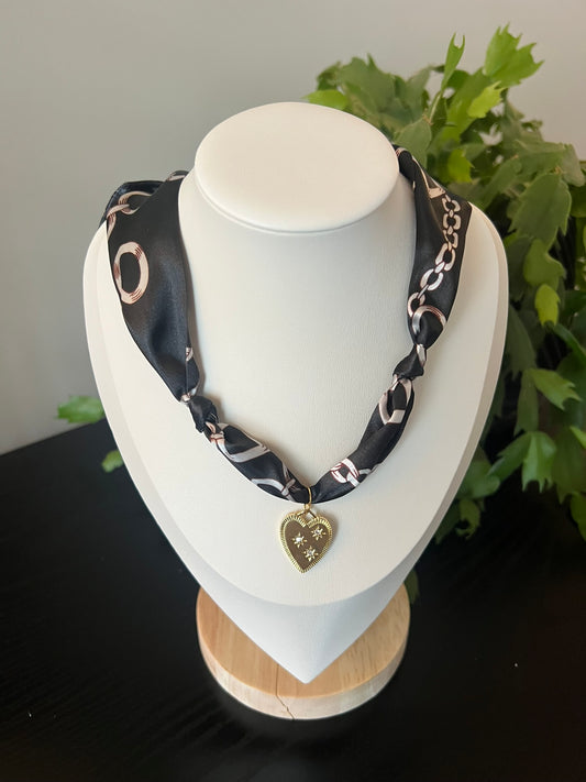 Chain Print Scarf Necklace