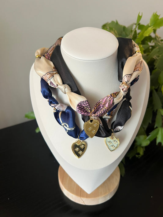 Pop of Pink Scarf Necklace