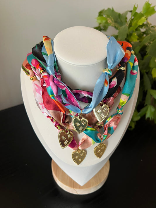 Floral Scarf Necklace