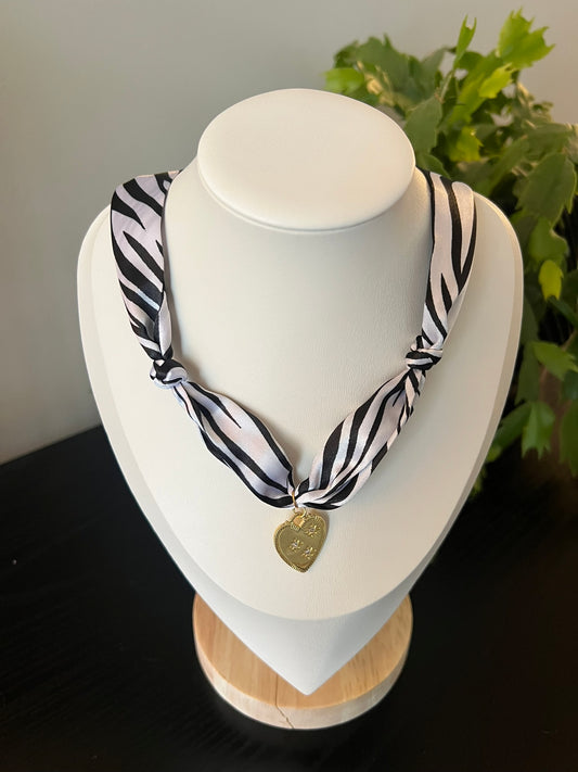 Zebra Scarf Necklace