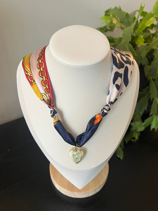 Pop of Cheetah Scarf Necklace