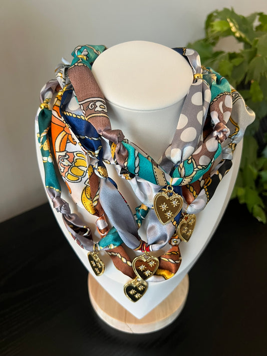 Chain Dot Scarf Necklace